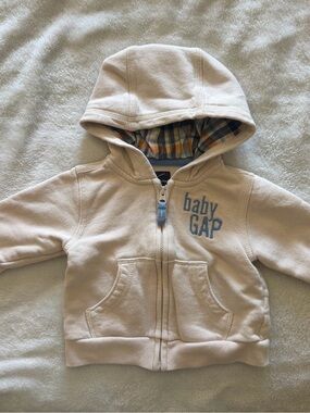 Baby gap Cream Hooded Zip Sweatshirt for Kids